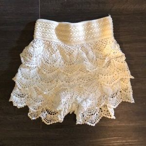 White Lace Shorts